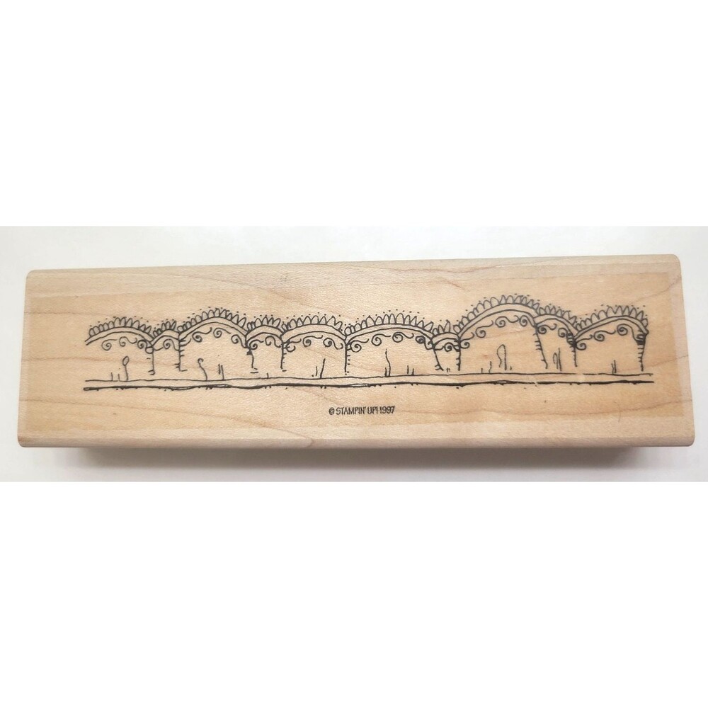 Lace Ribbon Border Rubber Stamp Wood Stampin Up Art Crafts USA 1997 5.5"